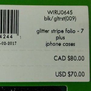 Kate Spade Accessories - Brand New Kate Spade Black/Glitter Stripes iPh 7pl Kate Spade Accessories - Brand New Kate Spade Black/Glitter Stripes iPh 7pl